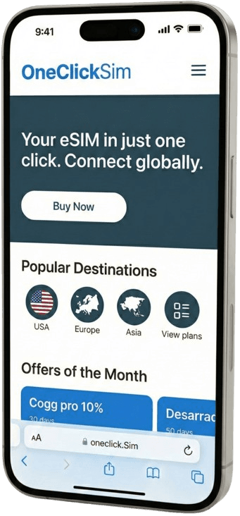 OneClickSIM app on phone